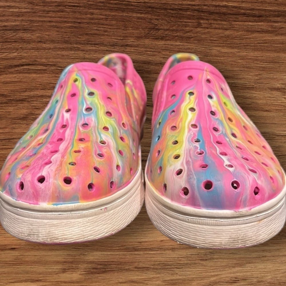 Place girls Pink Multicolor slip on foam composite tie dye shoes big girls 3 - Picture 3 of 8